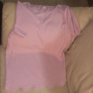 Pink Tickled Teal scalloped shirt